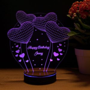 3D Photo Lamp - Heart Flowers